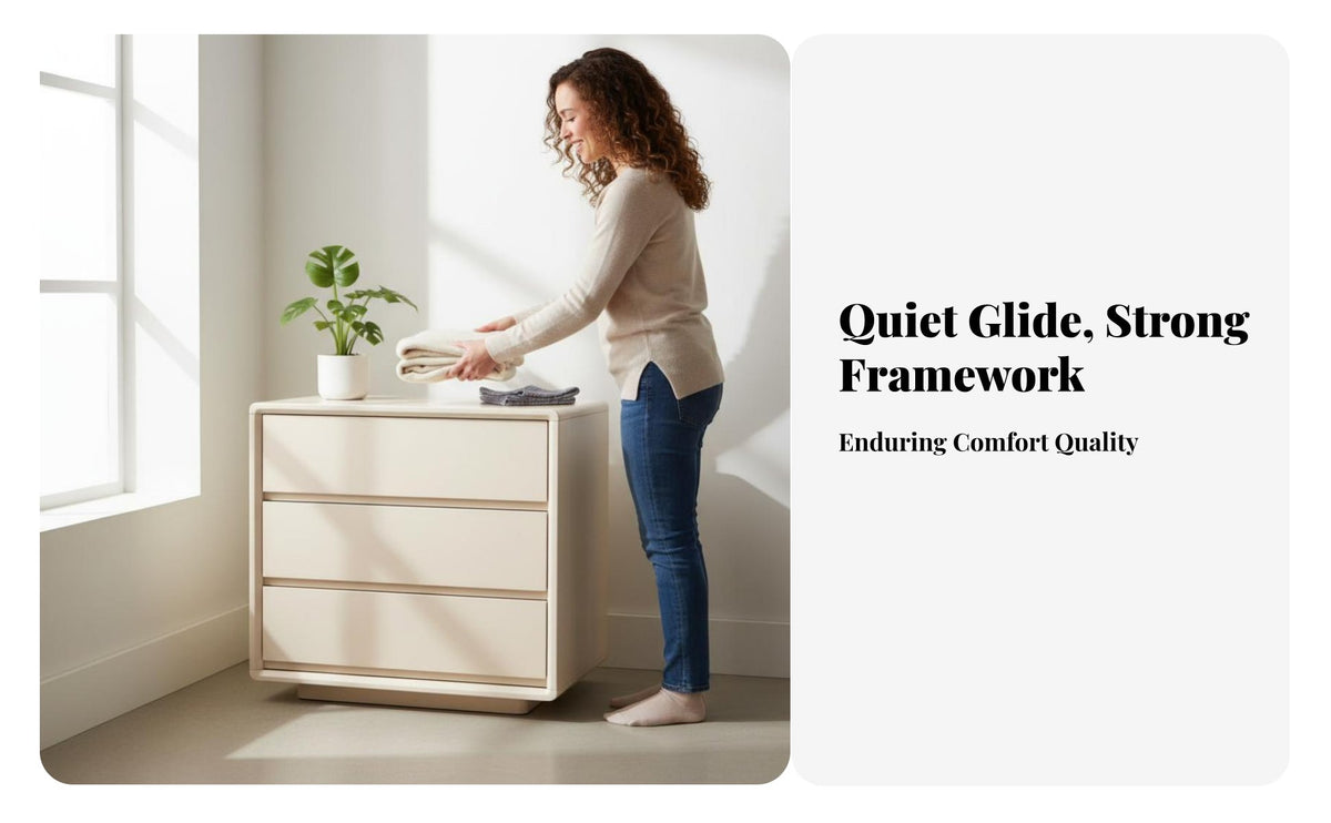 Modern Minimalist Design 6-Drawer Lowboy Dresser Versatile Placement 6-Drawer Double Dresser Multi-Purpose Chest of Drawers Sturdy Construction for Families, Homeowners, Apartment Dwellers, Bedroom, Living Room, Hallway, Closet