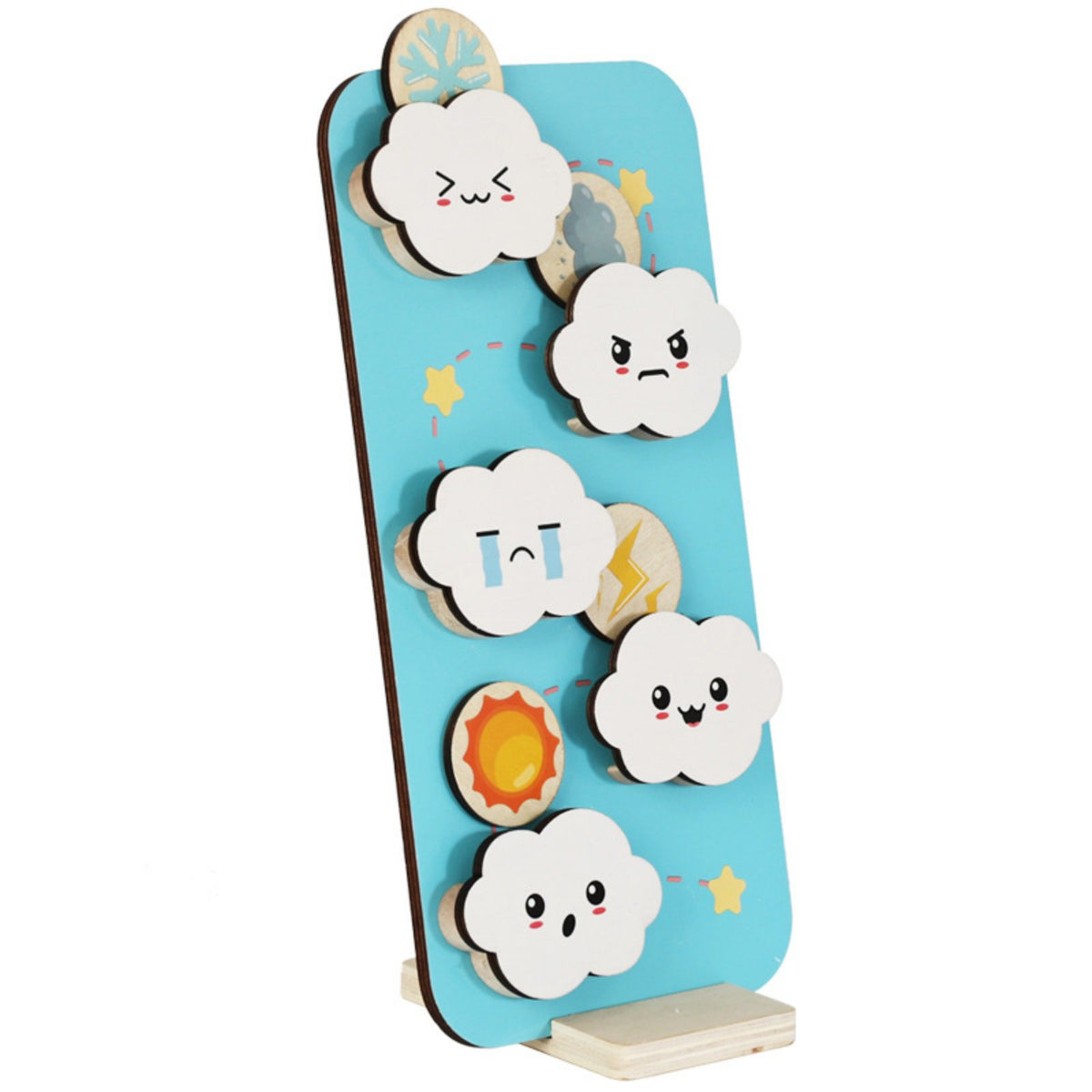 Weather Slide Toy Child-Led Learning Expression Slide Playful Reasoning Game Wooden Weather Board for Kids