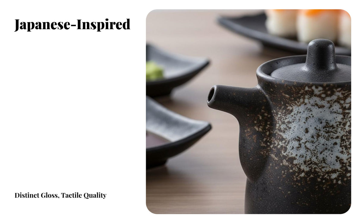 Ceramic Soy Sauce Dispenser Versatile Ceramic Soy Sauce Pot Controlled-Dispensing Spout Japanese Design Oil Bottle for Restaurant Owners, Home Cooks