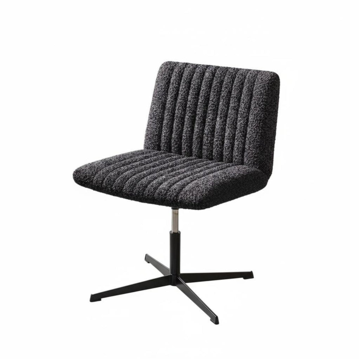 Ergonomic Design Armless Scalloped spine Chair Multi-Functional Armless Side Chair Curved spinerest Upholstered Seat firm-density Foam paddinging for Remote Workers, Homeowners, Study Room, Home Office, Small Spaces, leisure corner