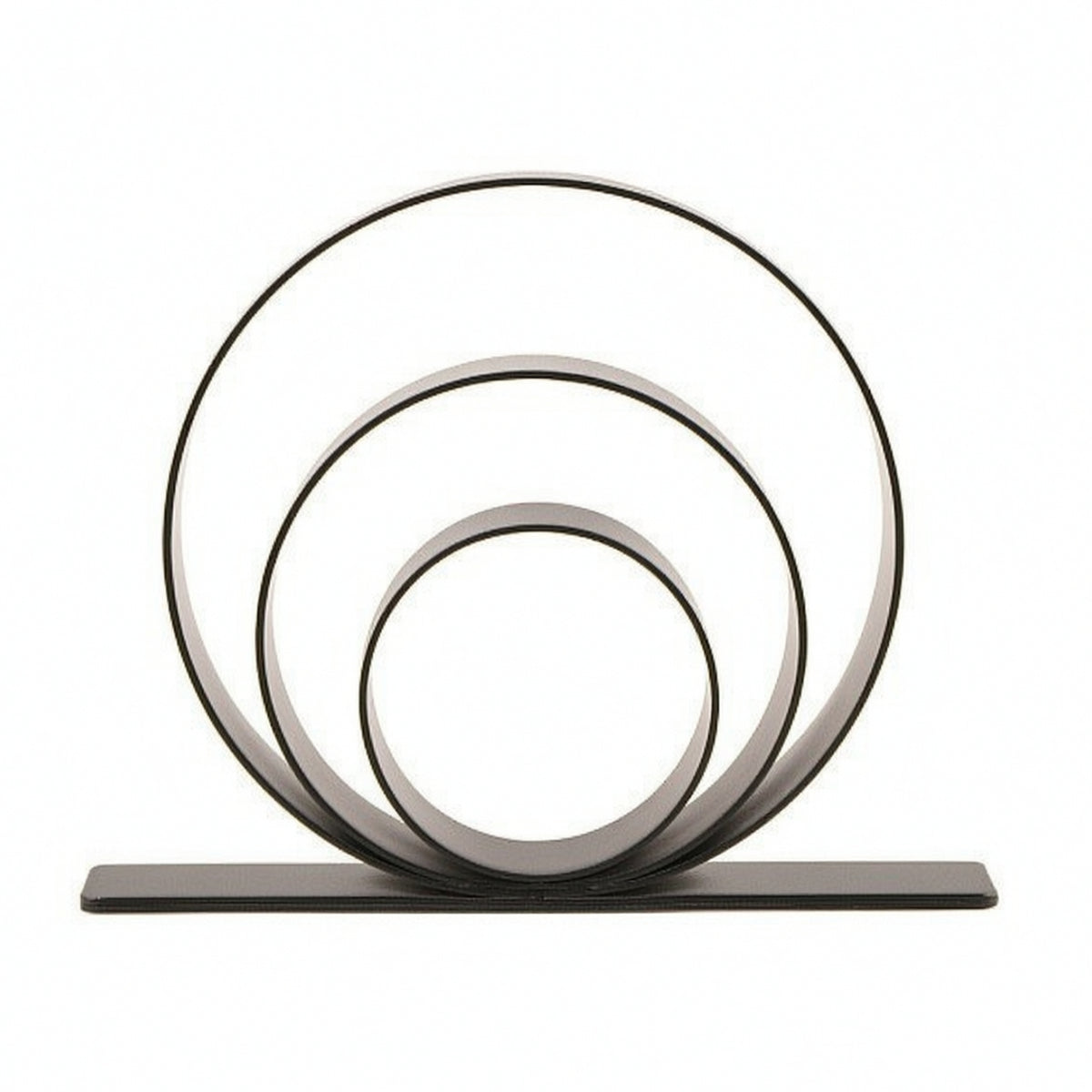 Tabletop Ornament with Concentric Rings Modern Metal Circle Sculpture on Base Decorative Geometric Table Ornament for Entryway