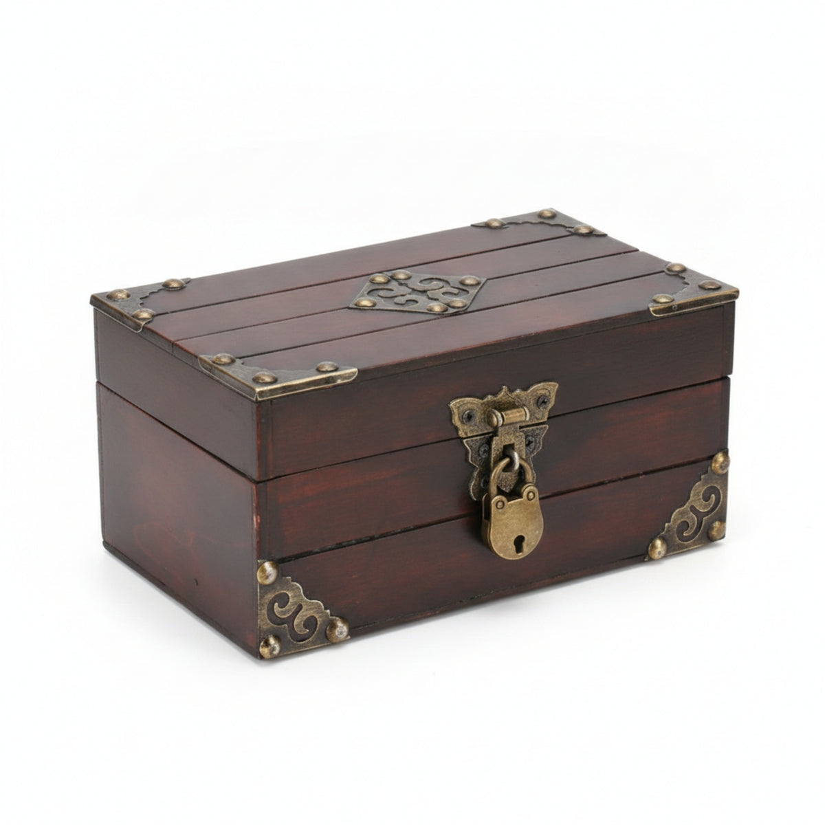 Pirate Treasure Box Wooden Jewelry Box Rectangular Room Decoration Decorative