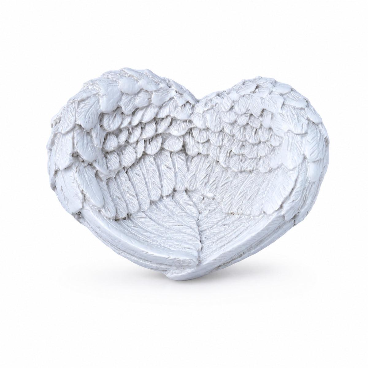 Heart-Shaped Base with Wing Texture Feathered Decor Unique for Vanity, Desk