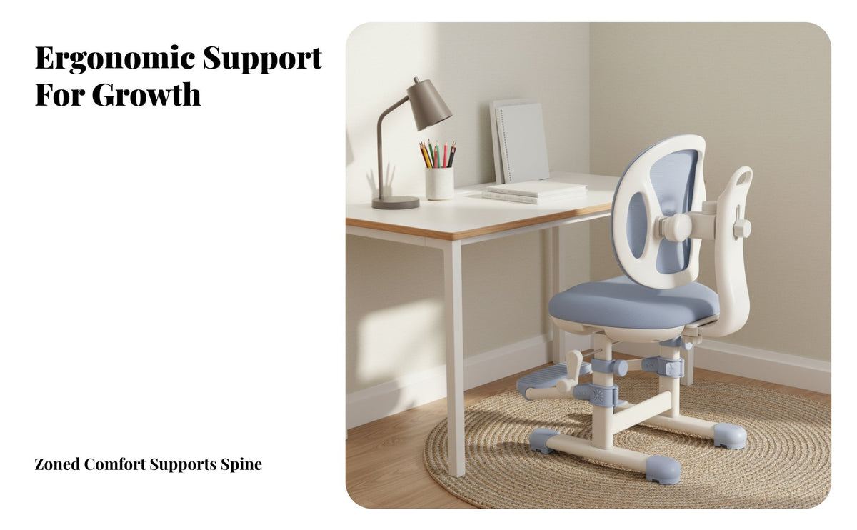 Sturdy Construction children's Homework Chair with Back Support Easy to Clean Height Adjustable Writing Chair for Primary School Students, Boys, Girls, Studying, Home, Bedroom, Playroom