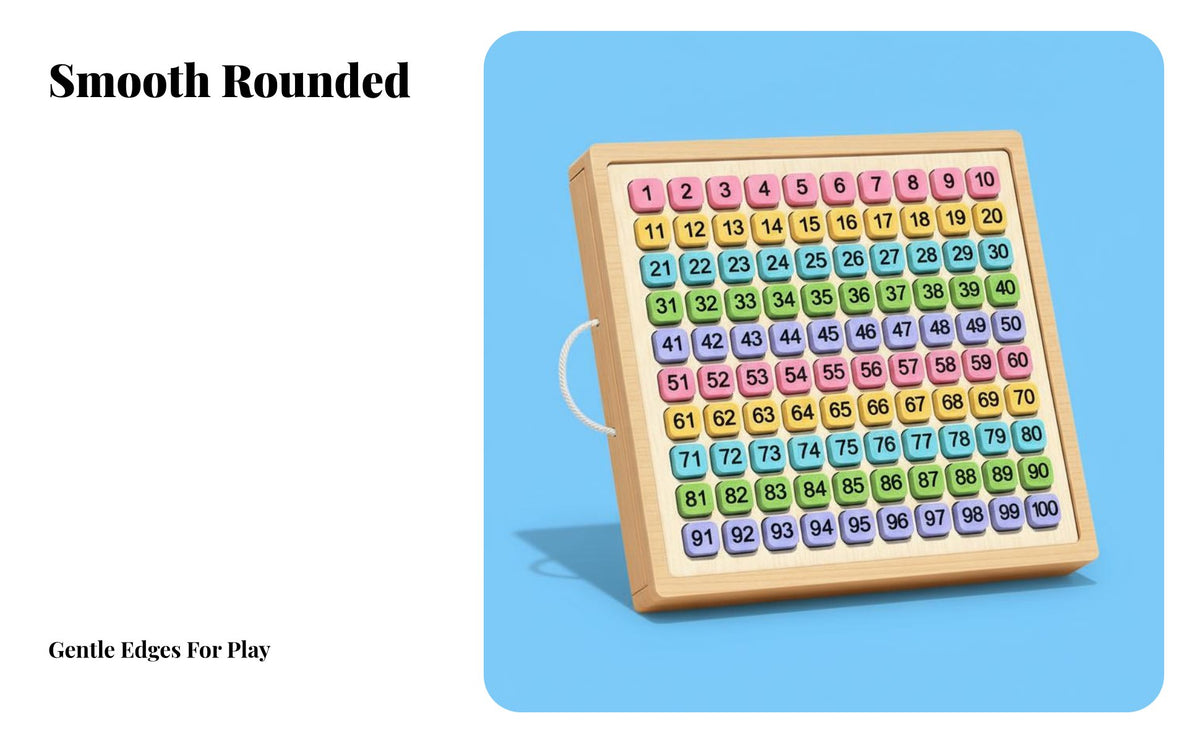 Brain Training Hundred Board Early Development Wooden Hundred Board Multiple Ways to Play for Preschoolers, Kids, Homeschooling, Classroom