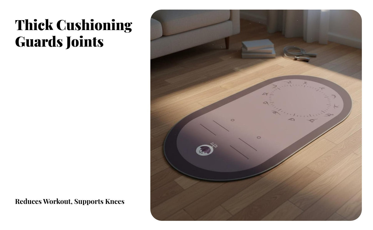 Noise Reducing Jump Rope Mat Protects Floors Skipping Mat Extra Thick Non-Slip Fitness Pad Multi-Functional for Indoor, Home Gym, Apartment