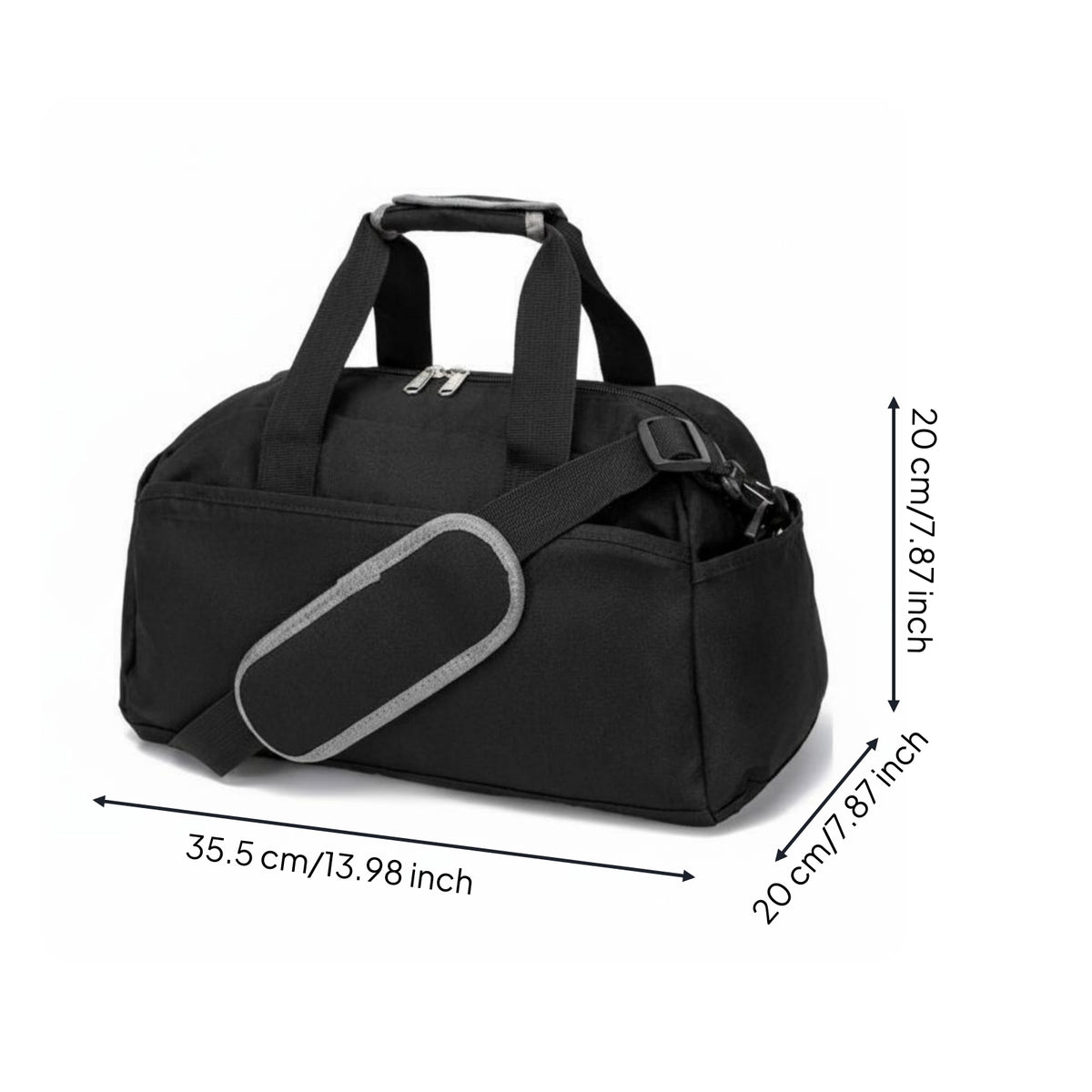 Adjustable Shoulder Strap Soft-Sided Rectangular Duffel Carry Handles Travel Duffel Bag Multiple Pockets Personal Luggage