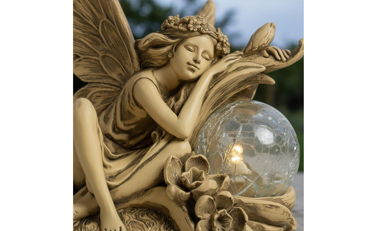 Sleeping Fairy Statue European Elegant Fairy Statue Outdoor Use Fairy Garden Ornament for Courtyard, Patio