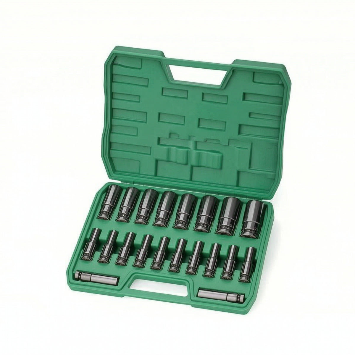 20 Pieces 1/2 Drive Impact Socket Set Impact Socket Set with Case Portable Hardware for Home Mechanics