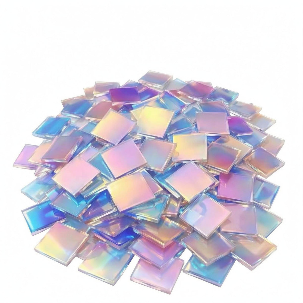 100 Pieces Polished Edges Holographic Acrylic Block Crystal-Like Craft Supply Thin Art Material Light Refraction for Decorative Projects