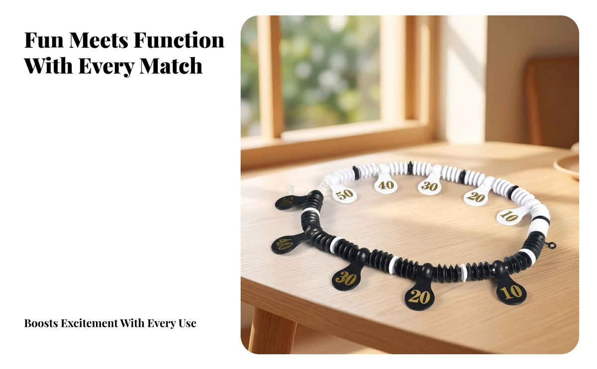 Black and White Shuffleboard Bead String Gold Numbers Shuffleboard Score Counter Teardrop Markers Bead Score Counter Plastic