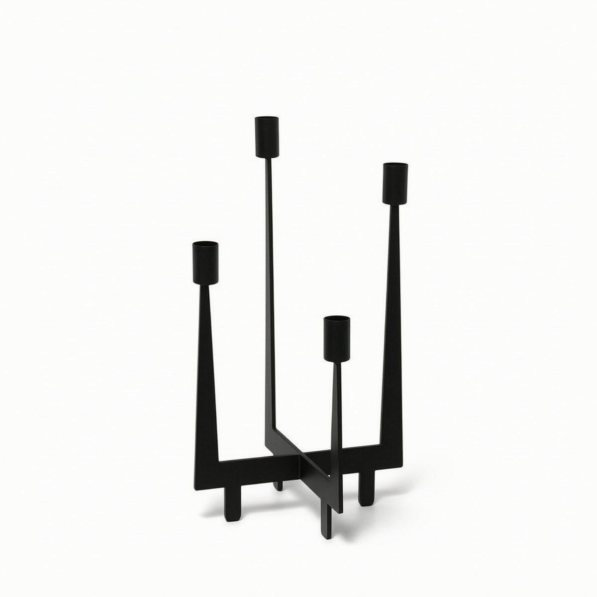 Geometric Candle Holder Modern Candle Holder with Four Cups Sculptural Tabletop Candelabra for Wedding Planners