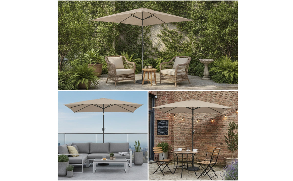 Rectangular Patio Umbrella Swivel Rectangular Outdoor Umbrella Adjustable for Garden, Balcony