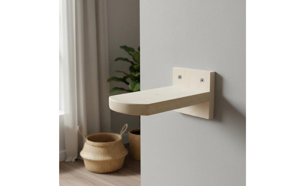 Wall-Mounted Cat Climbing Step Feline Perch Solid Wood Wooden Cage Shelf for Kittens