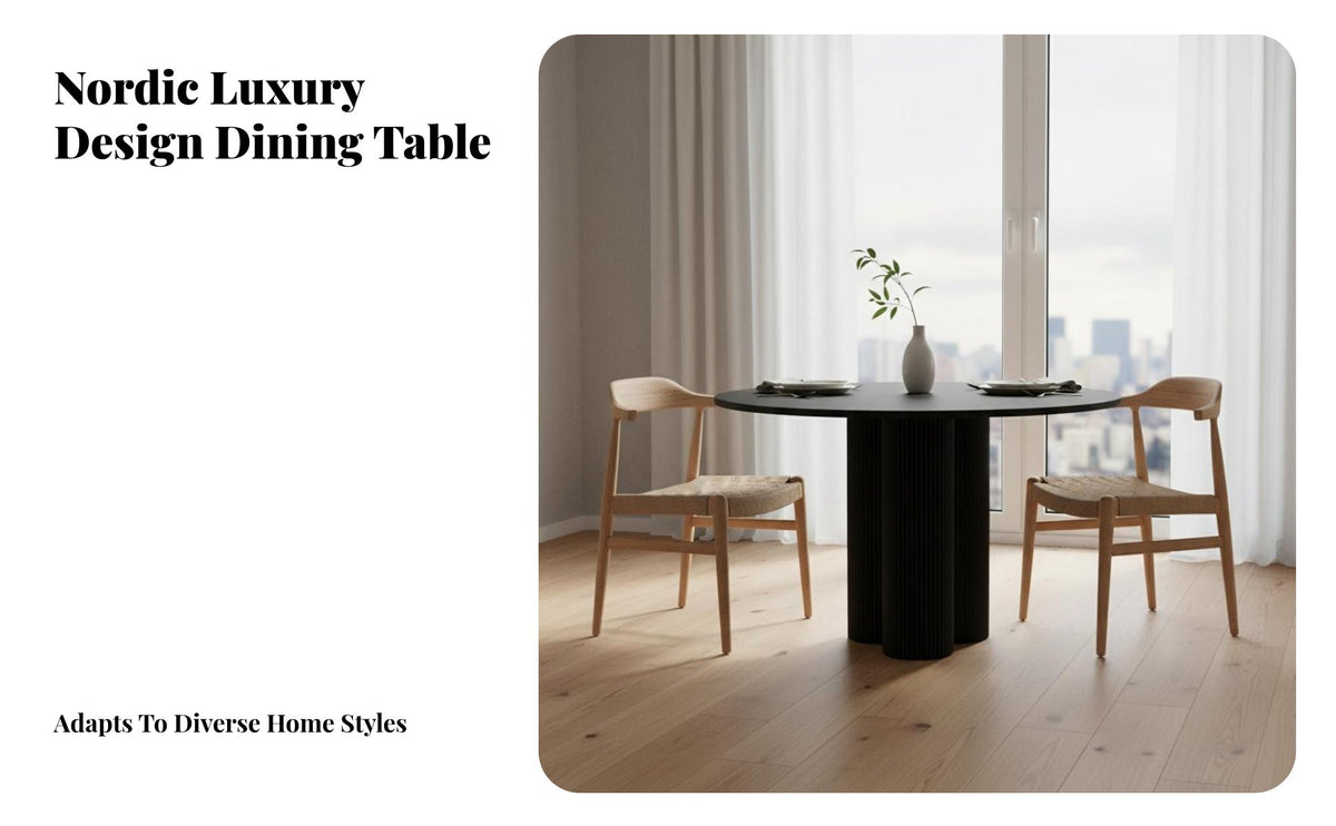 Round Pedestal Dining Table Nordic Design Round Pedestal Illuminated Table Luxury for Design Enthusiasts, Families, Small Areas, Morning Corner