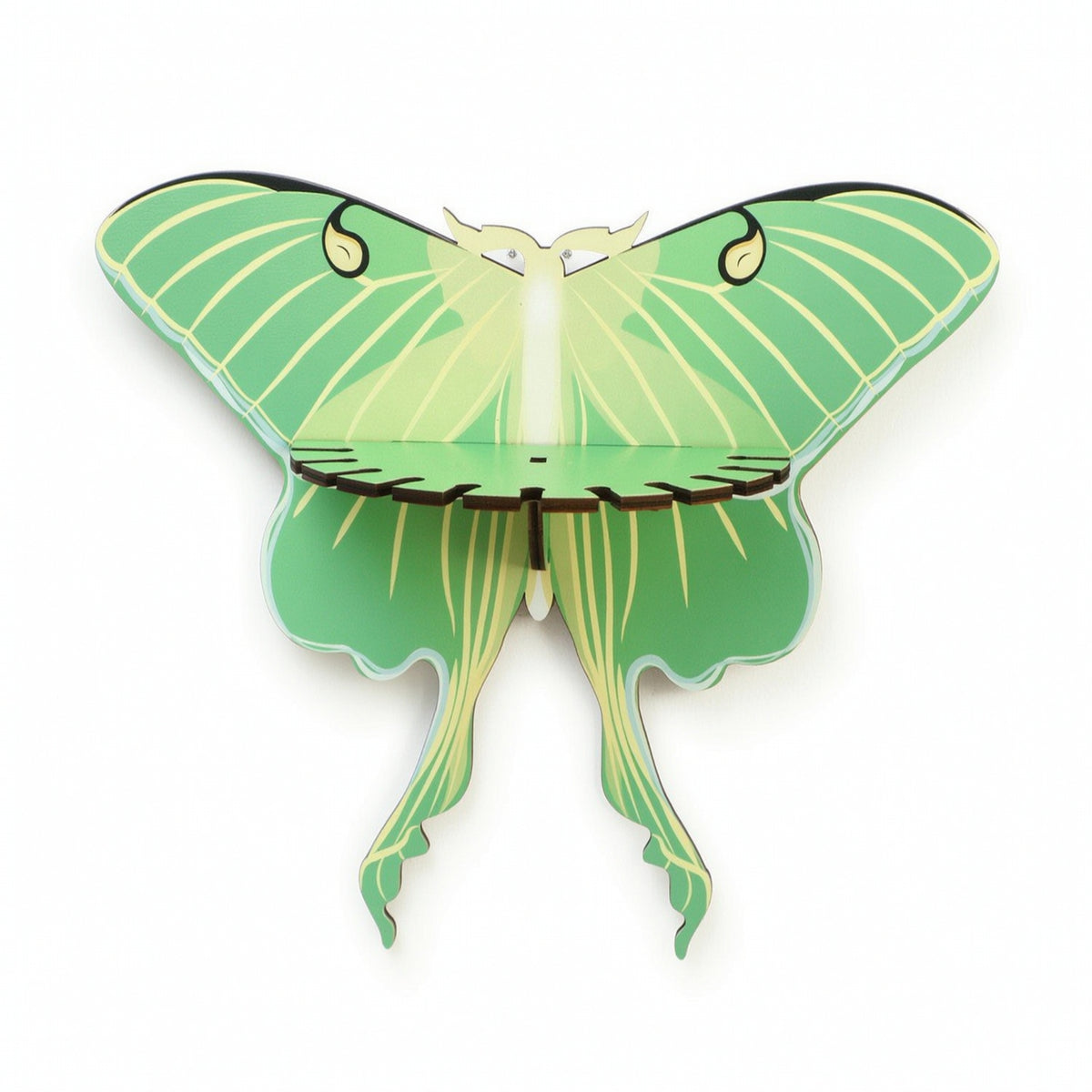 New Green Wooden Small Butterfly Hollow Crystal Storage Shelf