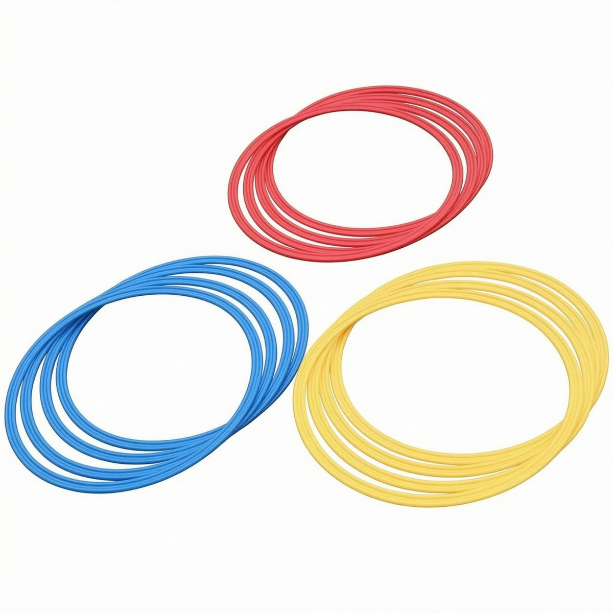 12 Pieces PP Material Football Agility Rings Red Blue Yellow 12 Pack Agility Rings Colored Set Football Training Hoop Indoor Outdoor Use for Sports Practice