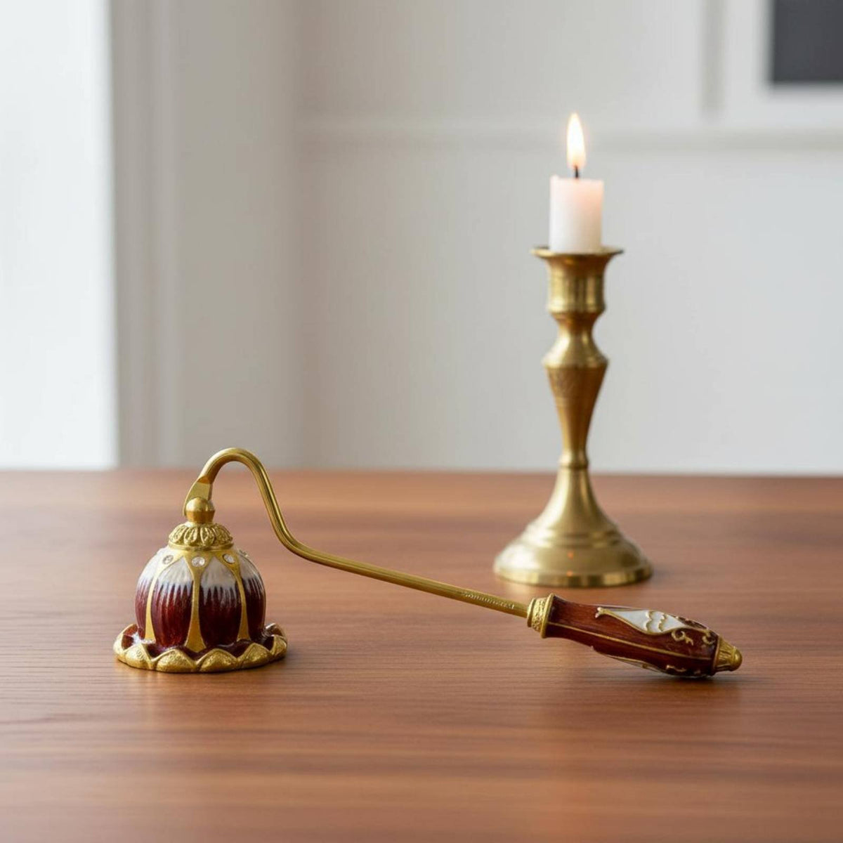 Candle Wick Dipper Ornate Design Decorative Candle Wick Dipper Home Decoration Heat-Resistant Electroplated Finish for Spa