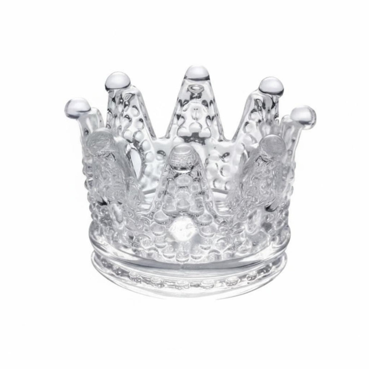 Vintage Design Glass Crown Candle Holder Multi-Functional Crown Shaped Candle Holder Elegant Design for Smokers, Vanity, Bedroom