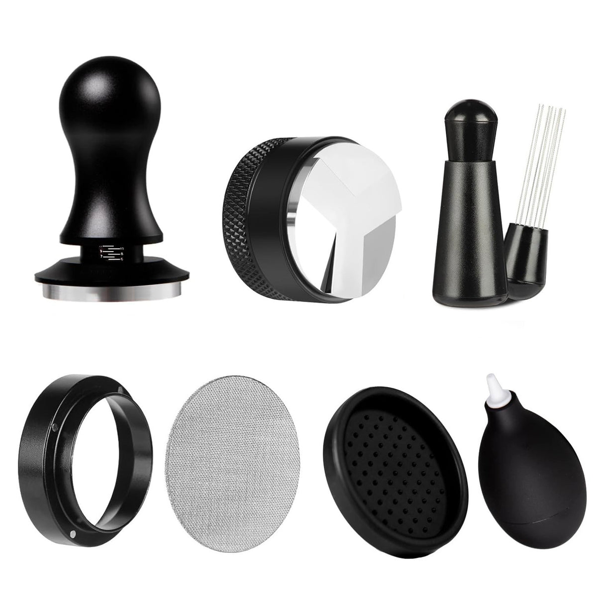 Round Constant Force Balance Coffee Tamper Set with Distributor, Espresso Accessories