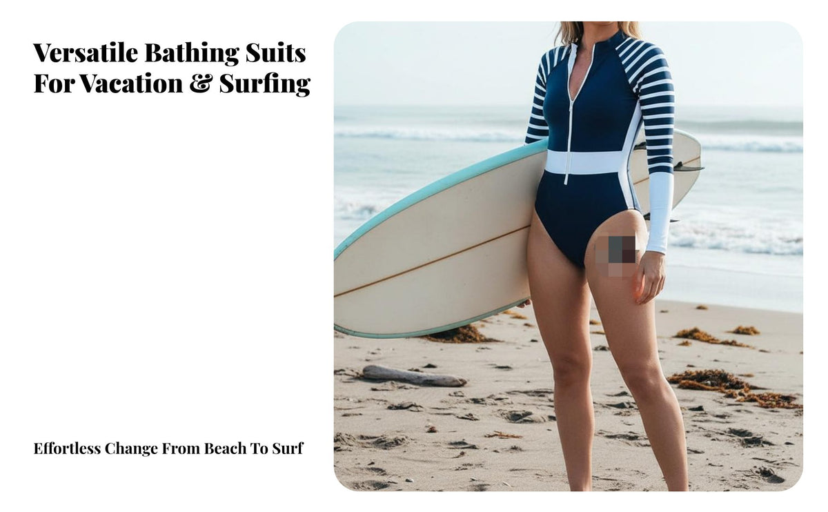 Striped Long Sleeve Wave Suit Sun Protection Long Sleeve Sun Guard Aquatic Suit Single Piece Color Contrast Aquatic Suit