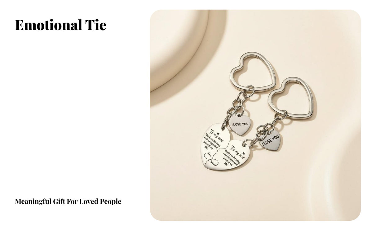 2 Pieces Mother Daughter Keychain Set Stainless Steel Split Heart Keychain Set Sentimental Gift Matching Relationship Keychains for Moms, Daughters