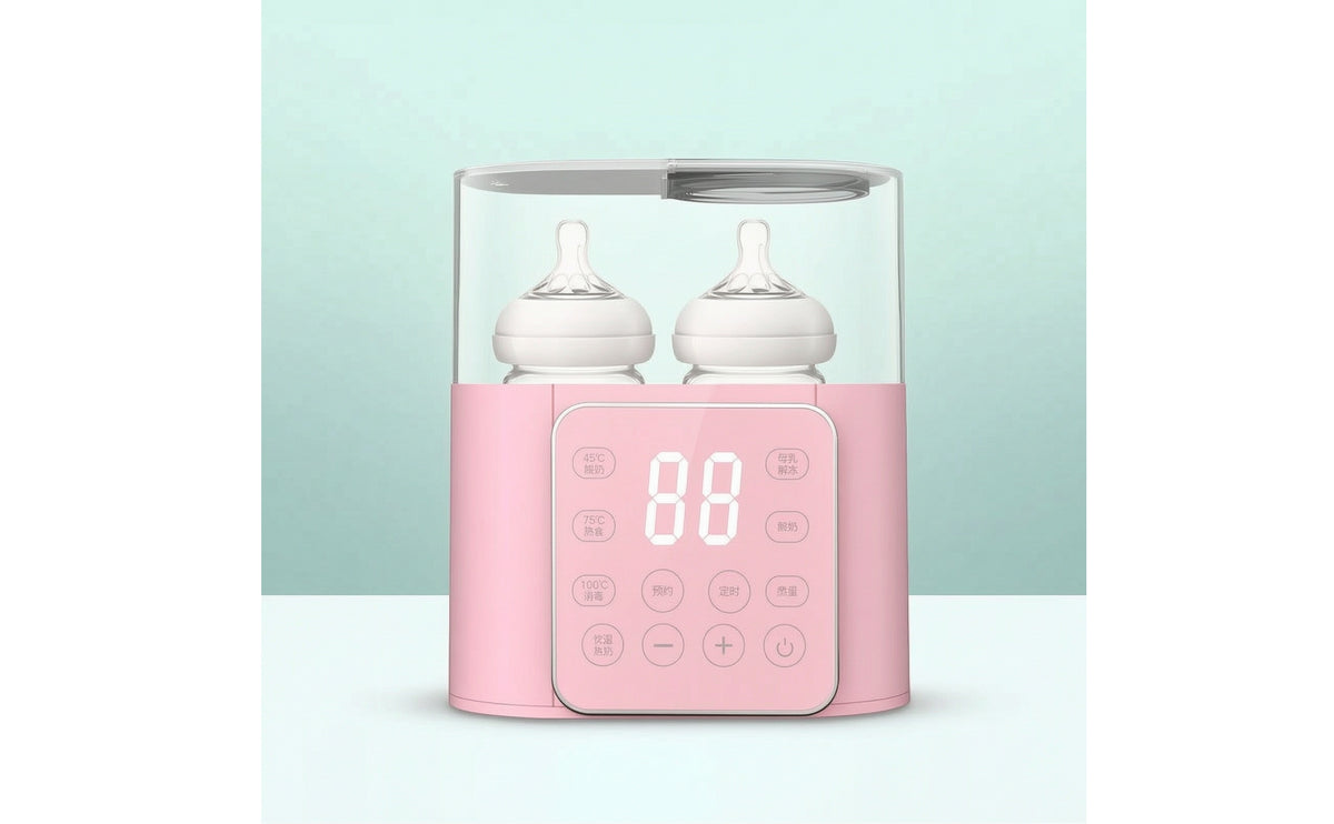 Sterilizing Baby Bottle Warmer with Sterilizer Multifunctional Double Bottle Warmer Fast Heating Appliance Digital for Parents, Newborns, Nursery, Kitchen, Home