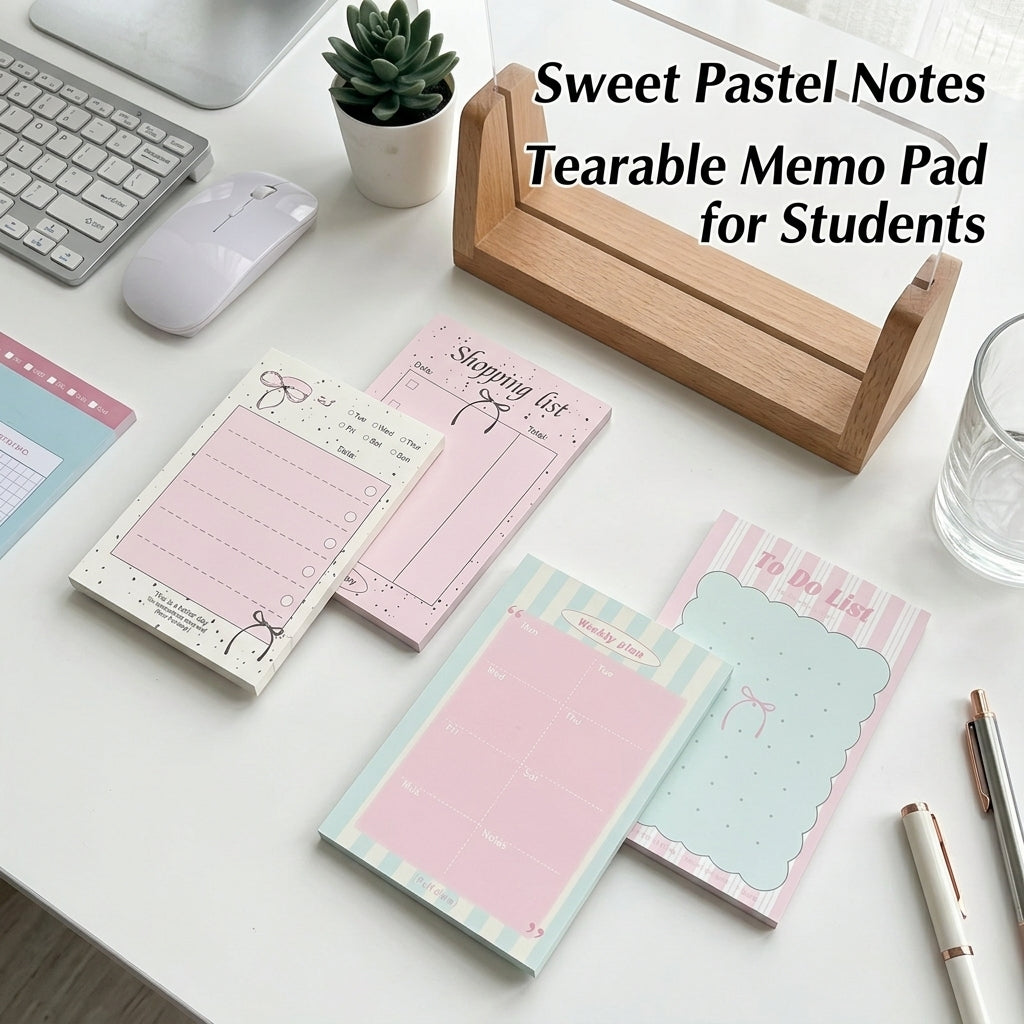A7-sized Tear Off Notepad Candy Color Memo Pad for Note Taking and Studying, Small Scratch Paper for Students and Teens, Extra Thick Sheets