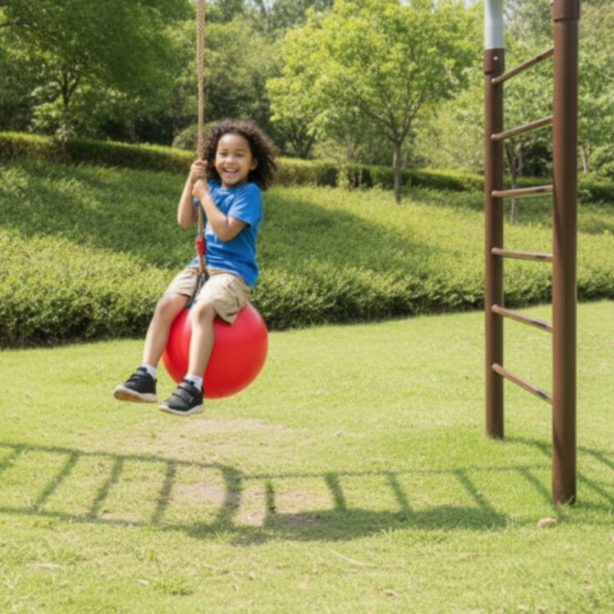 Rope Climbing Ladder Climbing Frame with Rings Rope Ladder for Kids, Young Children, Kindergarten, Obstacle Course