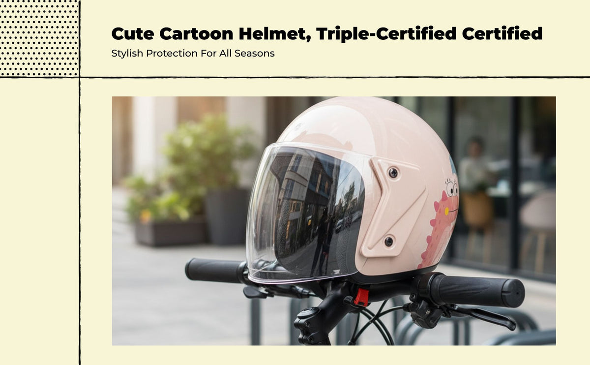 Certified helmet, adjustable fit.