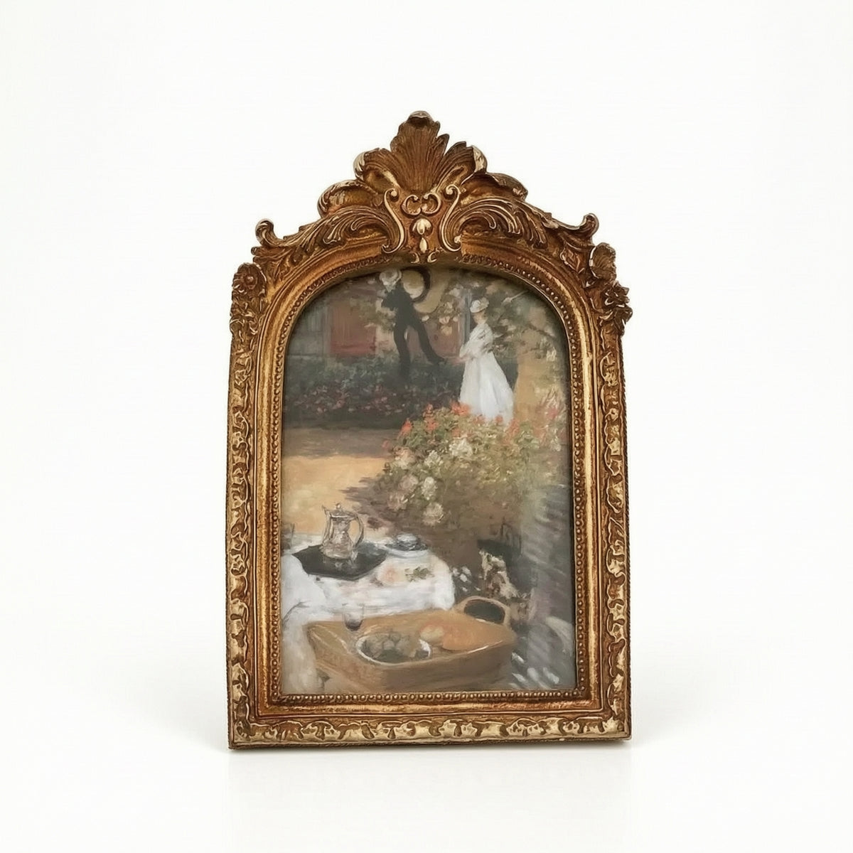 Antique-Style Resin Photo Frame Carved Ornate Frame with Floral Details Traditional Embossed for Decorators, Gallery Wall, Studio