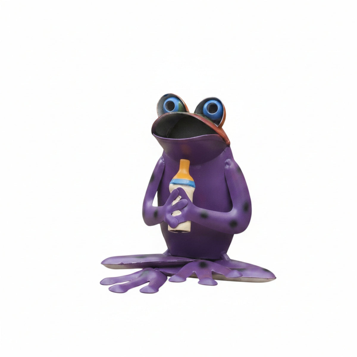 Metal Frog Statue Whimsical Metal Frog Ornament Animal Figurine Decorative for Gardeners, Collectors