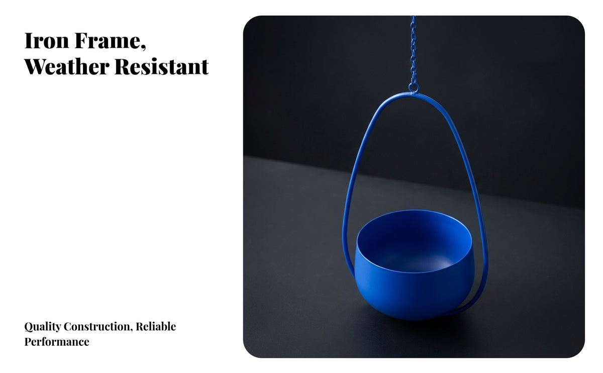 Teardrop Hanging Planter Smooth Painted Plant Holder Hook