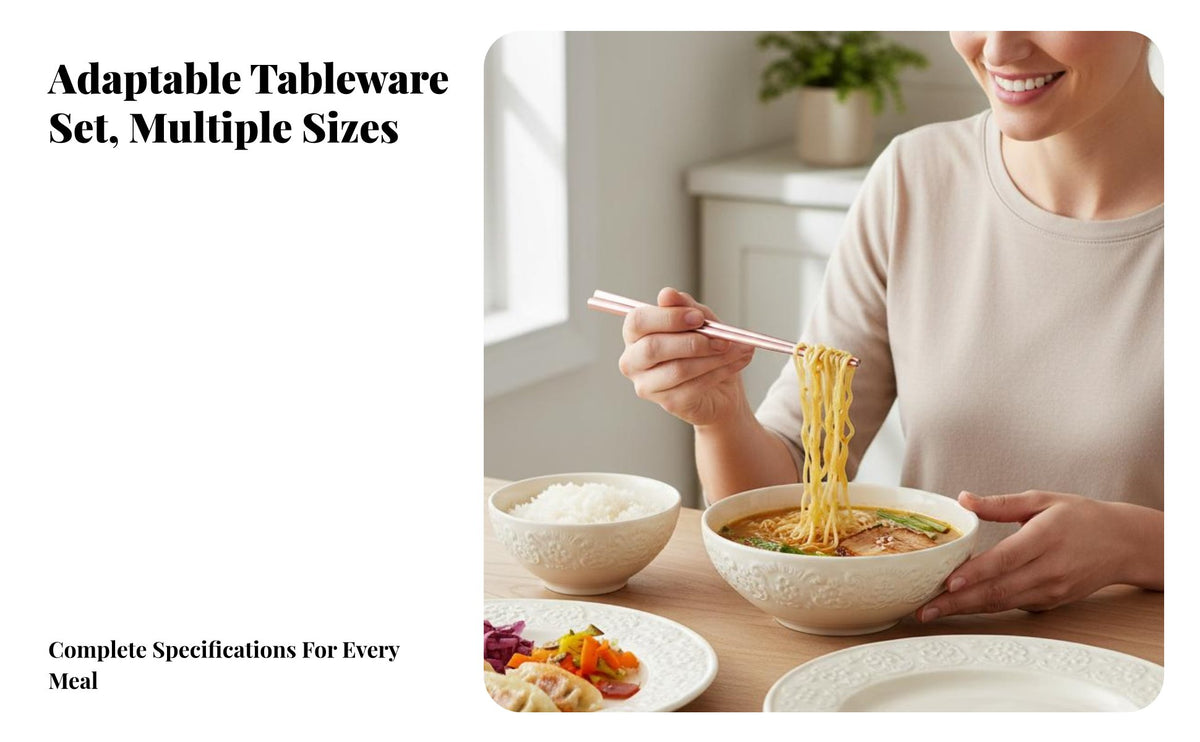 French Embossed Ceramic Dinnerware Set, Vintage Bowls & Plates, Home Tableware, Assorted Sizes