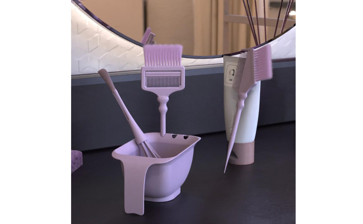 Hair Dye bowl Brush Set Chinese Design Create Hair Dye Brush and Bowl Set Reusable Hairdressing Supplies for Home