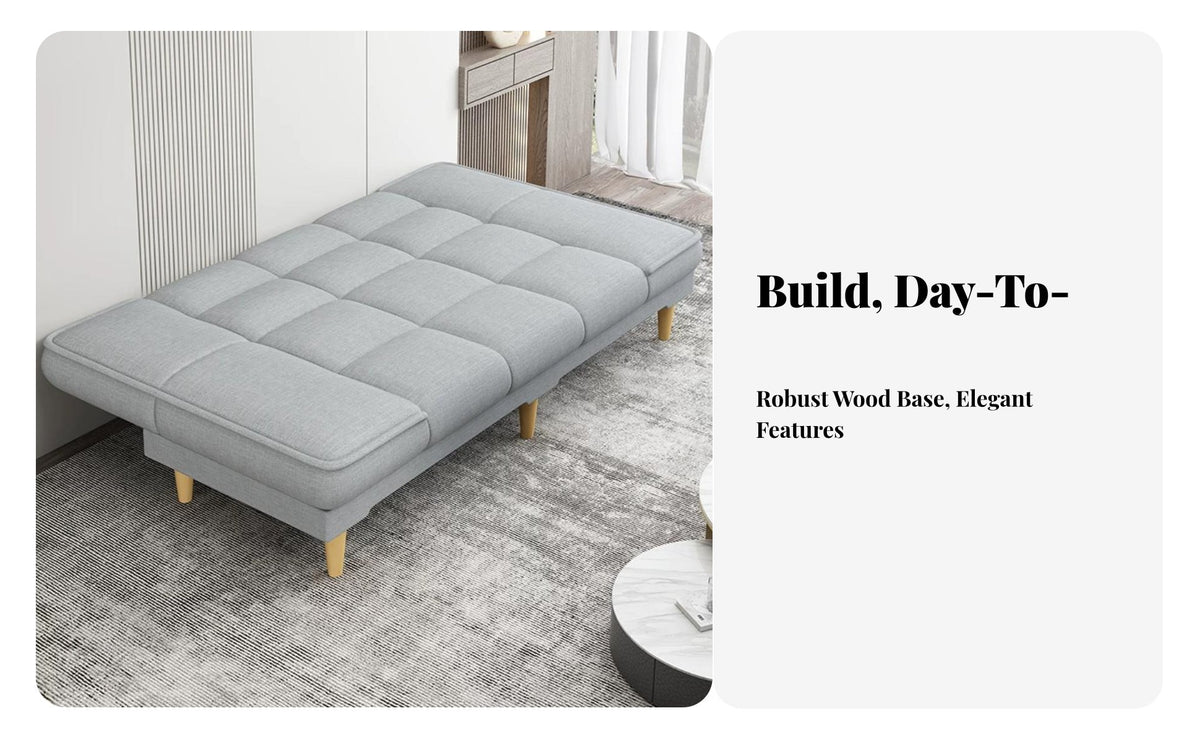 2-in-1 Functionality Armless 3-Seater Sofabed Space-Saving Sleeper Sofa Budgetcost-effective transformable Couch Foldable for Small Apartment Dwellers, Students, Homeowners, Home Office