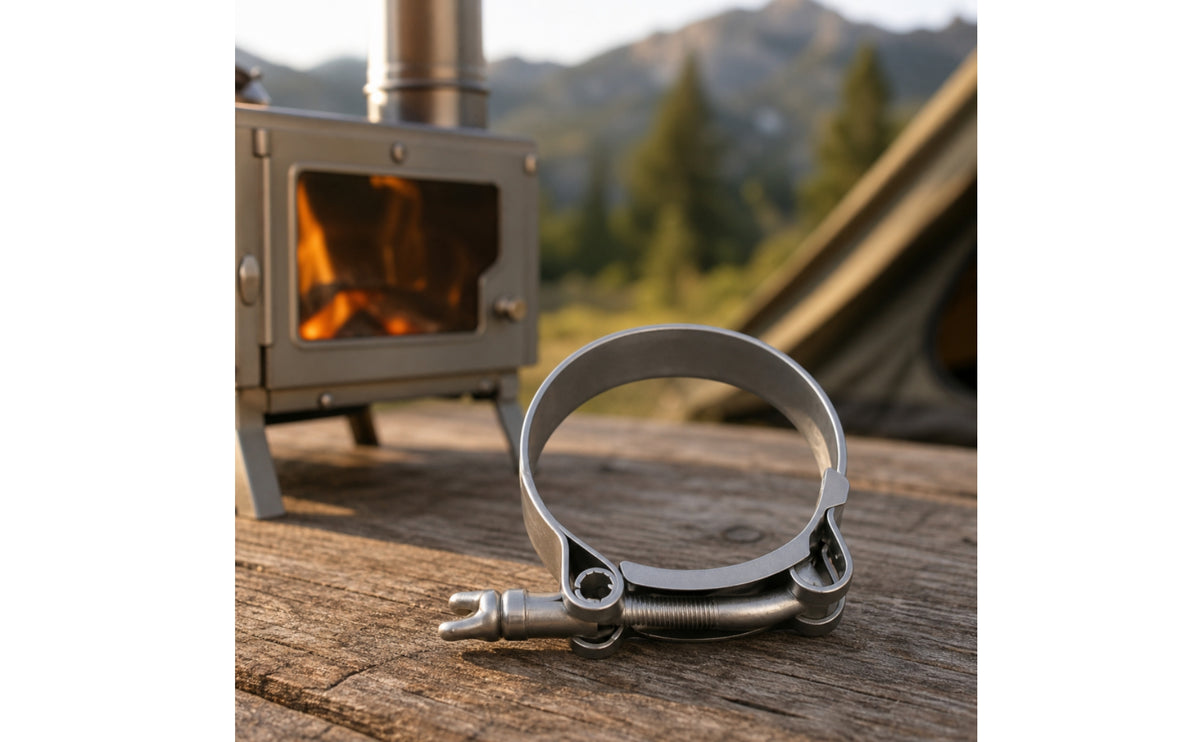 Chimney Pipe Clamp Titanium Alloy Heating Pipe Clamp Lightweight for Campers