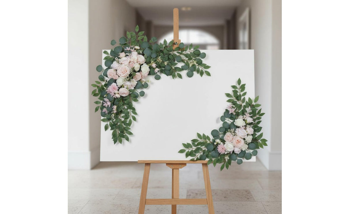 2 Pieces Wedding Arch Flower Set Elegant Design Corner Flower Decoration