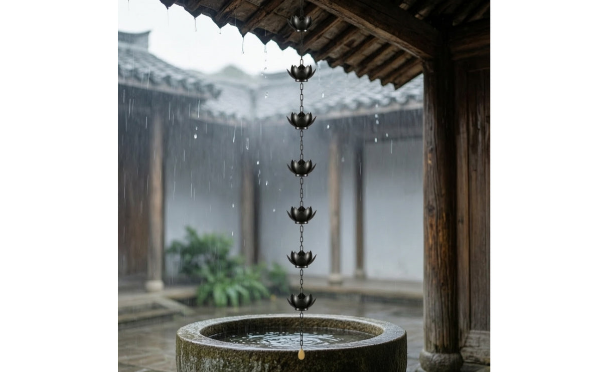 Decorative Rain Chain | Outdoor, Rain Chain with Cups, for Garden