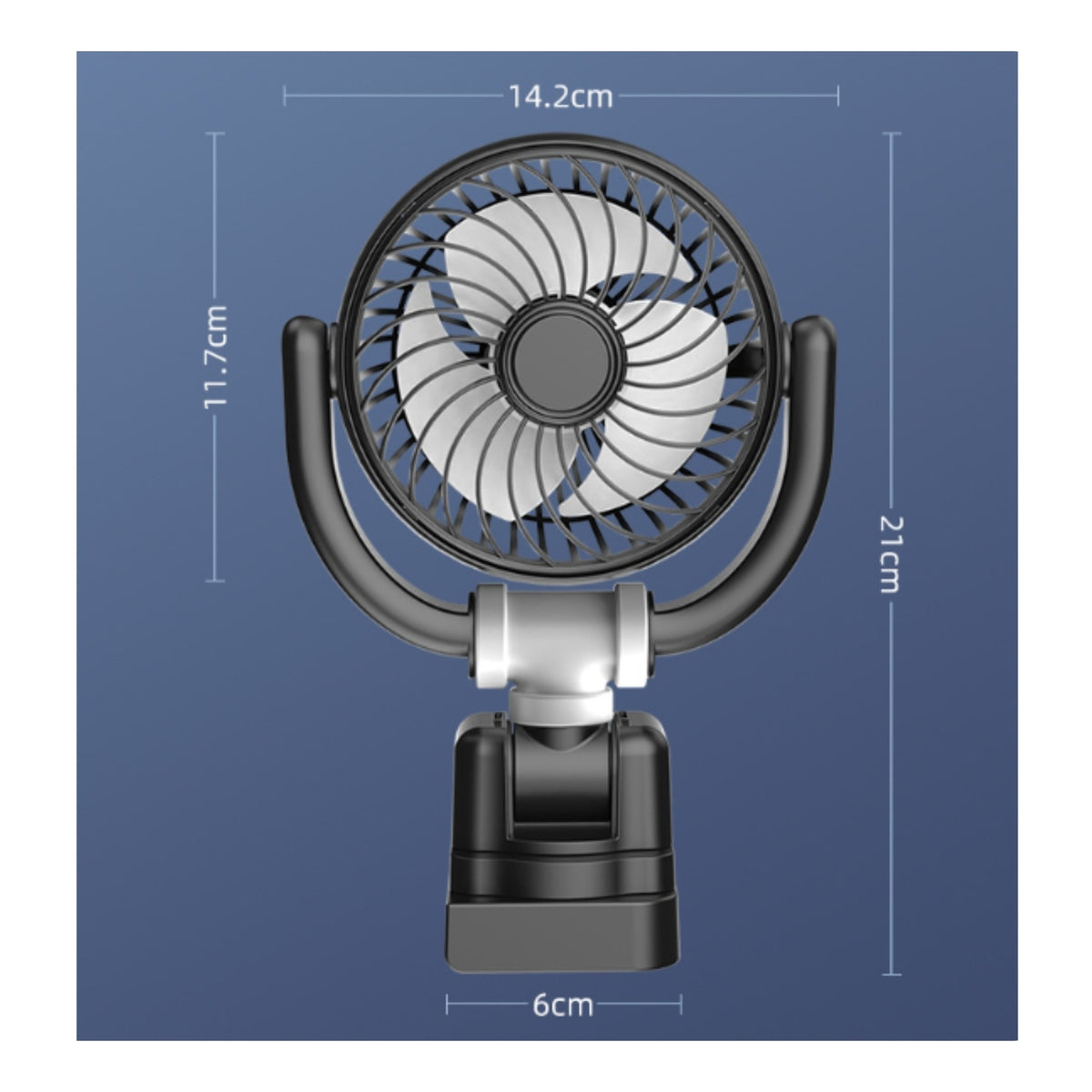 Compact Dashboard Fan Rotatable Mini USB Fan Lightweight Personal Cooling for Car Interior, Home Use