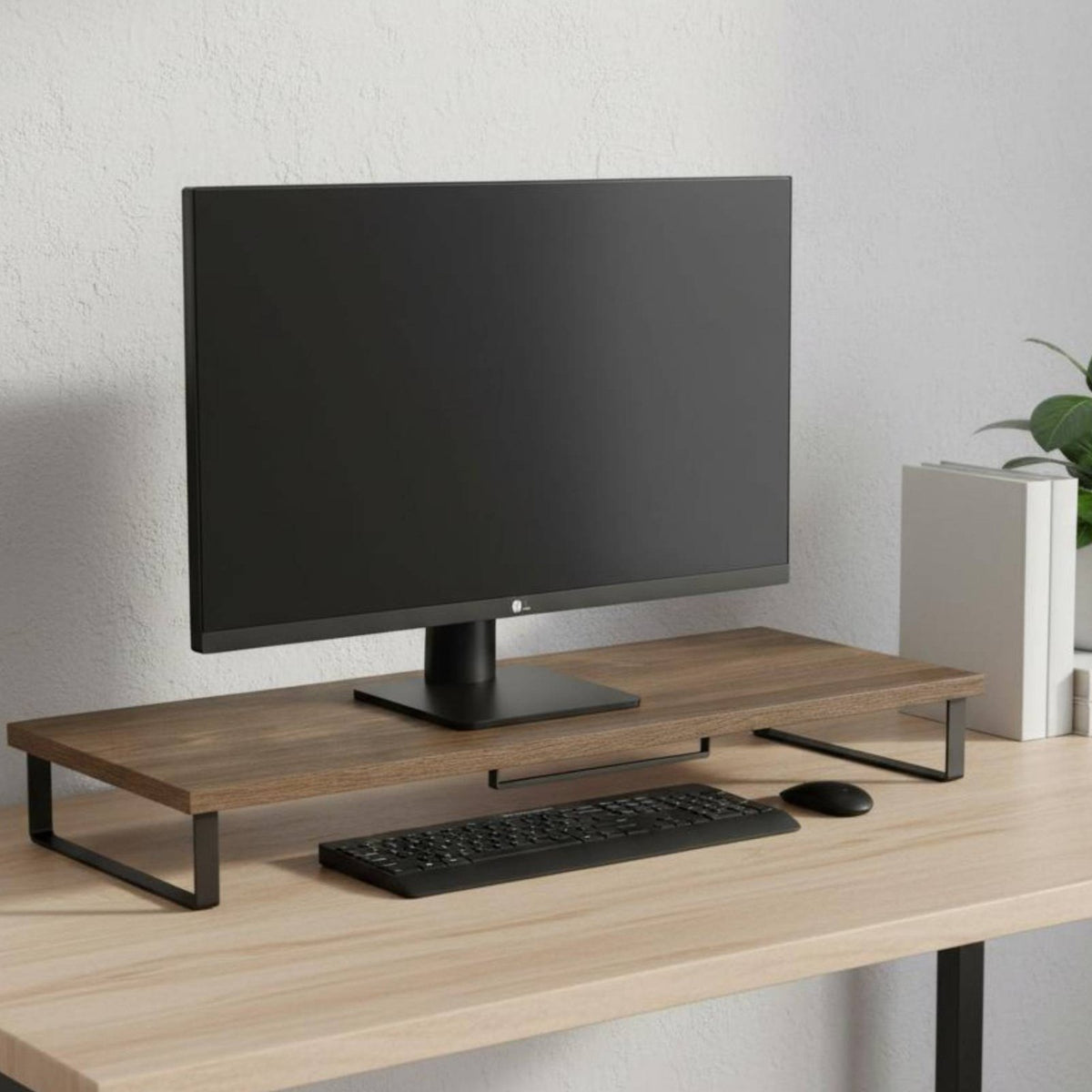 Desktop Display Riser Minimalist Design Computer Screen Riser Space Saving Computer Screen Shelf for Study