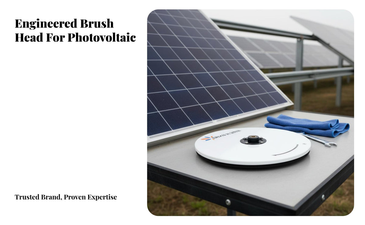 Export Quality Photovoltaic Panel Cleaning Brush Head Lightweight Design Solar Panel Washer Brush Accessory Power Scrubber Attachment for Maintenance Technicians, Professional Cleaners, Homeowners, Industrial Rooftops, Commercial Buildings, House Exterior