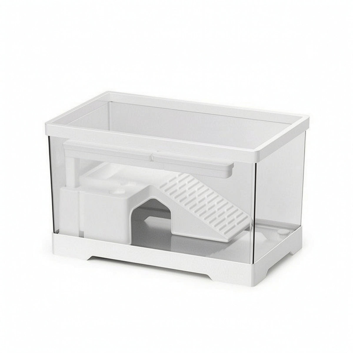 Turtle Tank with Basking Platform Clear Turtle Aquarium with Filter Terrarium Integrated Space-Saving for Reptile Keepers