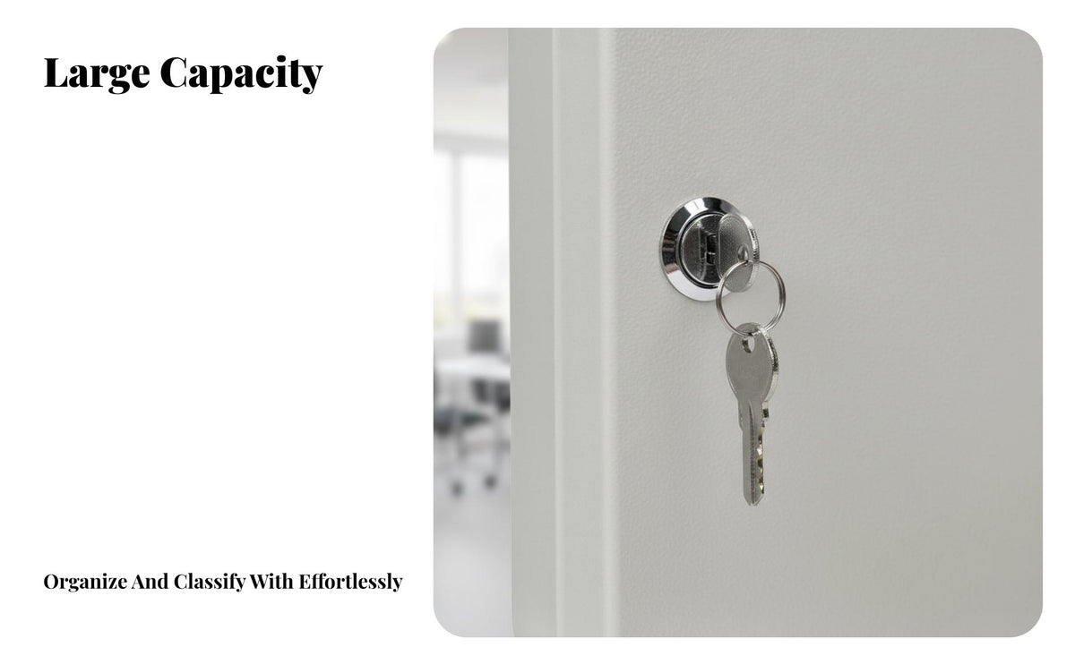 Combination Lock Wall-Mounted Lockbox Large Capacity Options 48-Hook Key Cabinet Heavy Duty Security Device Includes Color-Coded Tags for Property Estate Agents, Office Administrators, Car Dealership, Reception Area, Garage, Workshop
