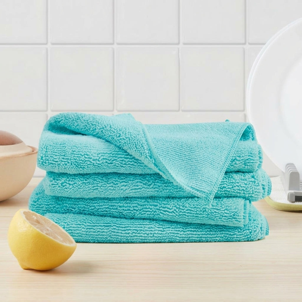 Highly Absorbent Microfibre Cloth and Super Absorbent Wipe Bathroom Drying Cloth, Microfiber Cloths 40cm x 40cm for Car, Floor and Household Cleaning