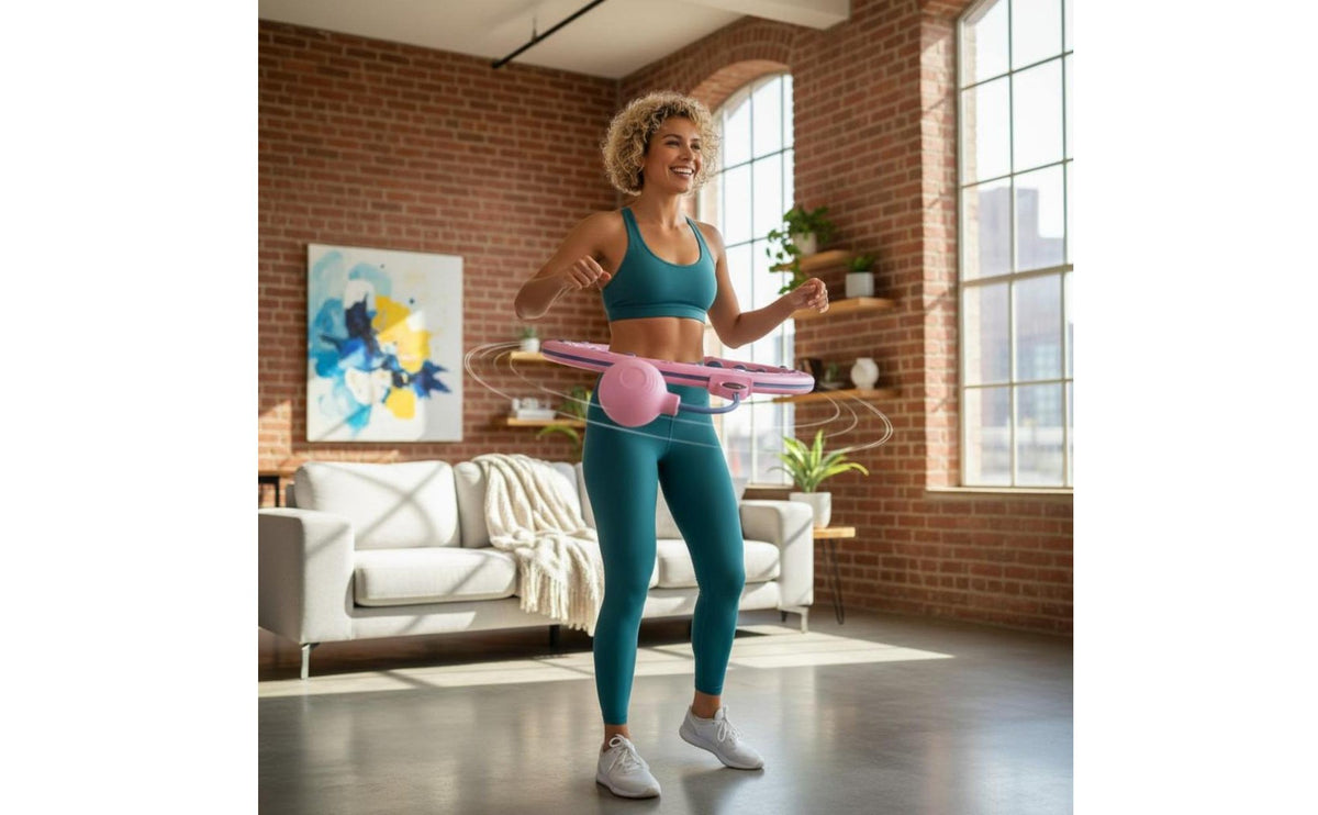 Detachable Smart Hula Hoop 360° Massage Waist Exerciser Auto Power Deactivated for Beginners, Office