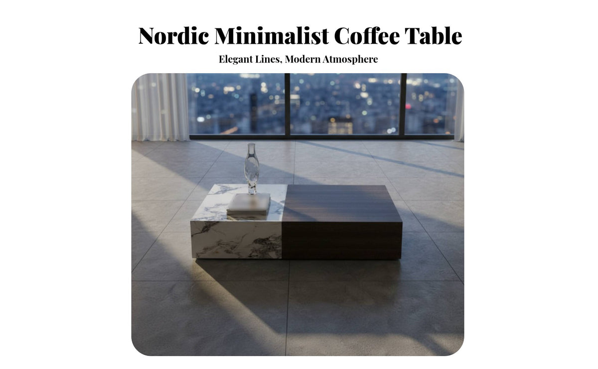 2 Pieces Minimalist design Nesting Coffee Table Set with Storage Drawer Home Furnishing Space-Saving Indoor Furniture long-lasting Construction for Apartment Dwellers, Homeowners, Newlyweds, Living Room, Small Spaces, Lounge Area, Office