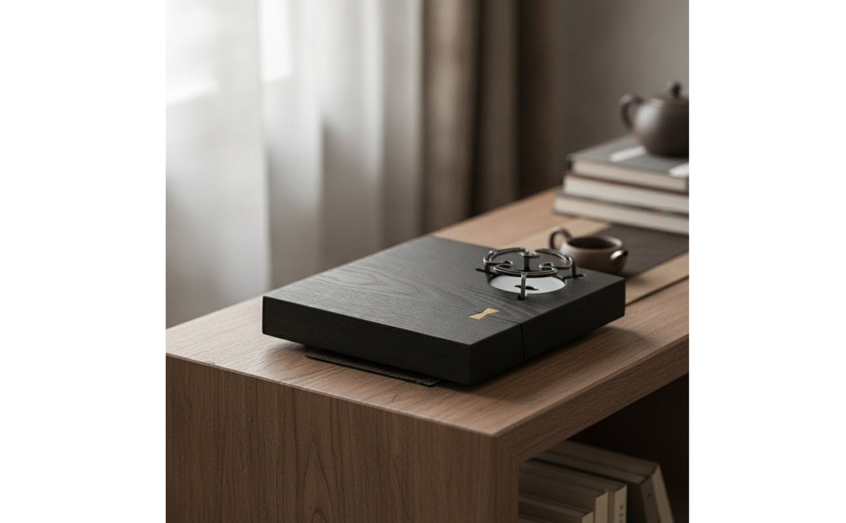 Tea Tray with Opening Minimalist Wooden Tea Tray Low-Profile Compact for Minimalists, Tabletop Display, Reading Corner