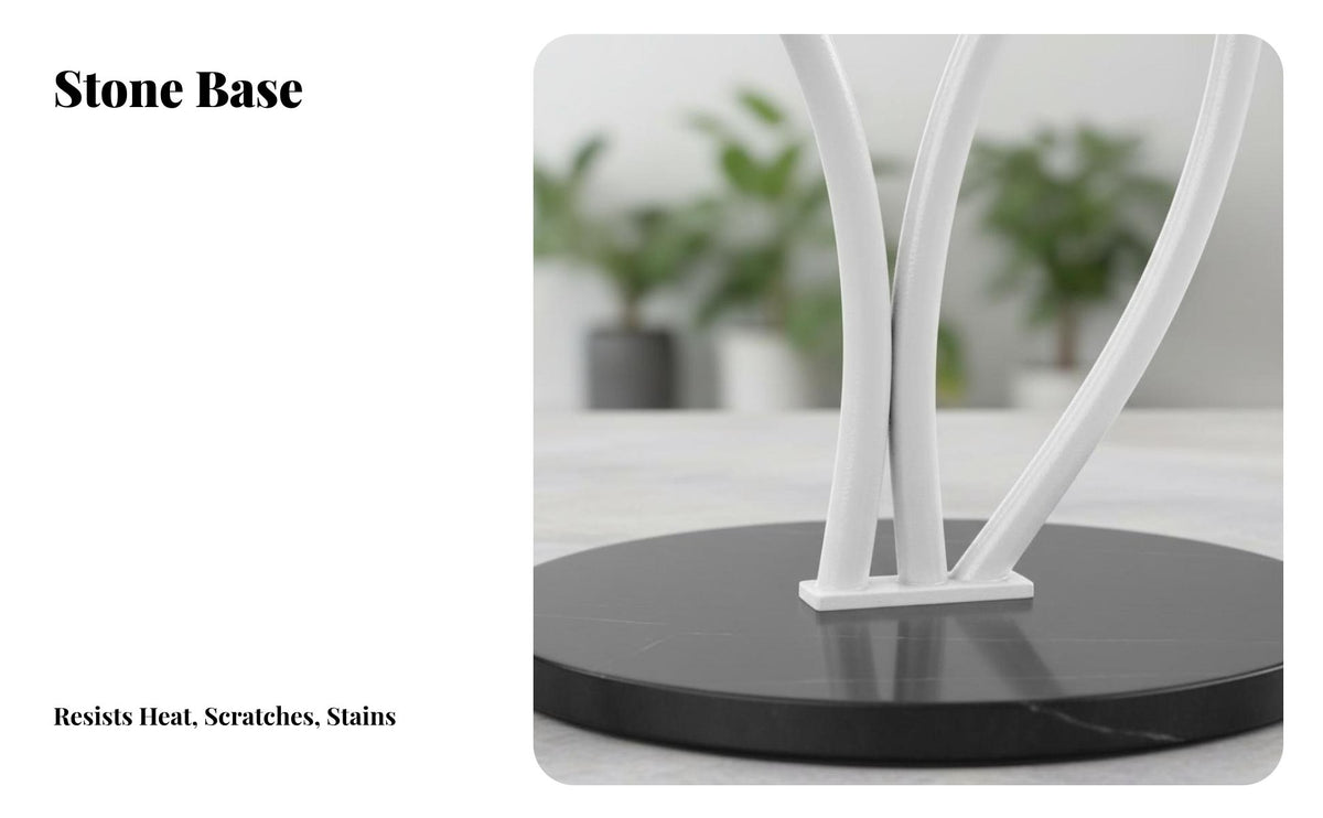 Floor Standing Plant Shelf Sintered Stone Base Metal Planter Pot Holder Anti-Rust Stepped Flower Pot Rack for Balcony, Living Room, Bedroom