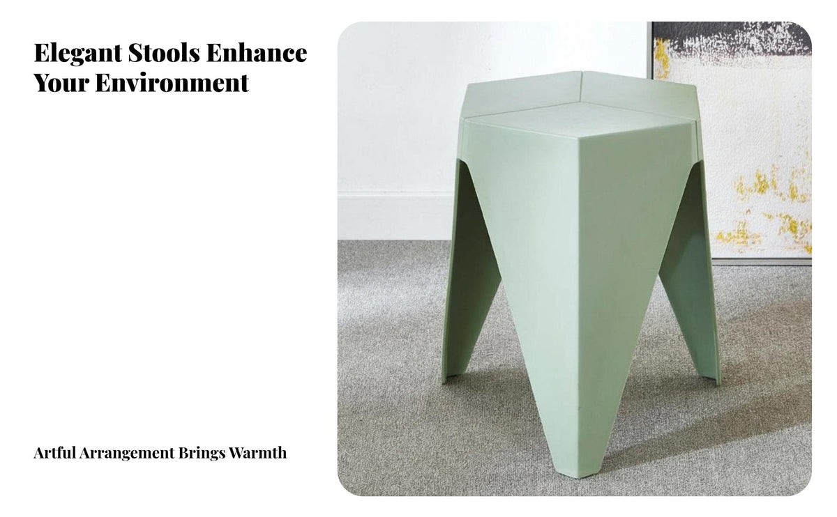 Modern Design Geometric Stackable Stool Space-Saving Four-Legged Utility Stool Versatile Household Furniture Strong Load-Bearing for Homeowners, Business Owners, Dining Room, Bedroom, Kitchen, Balcony
